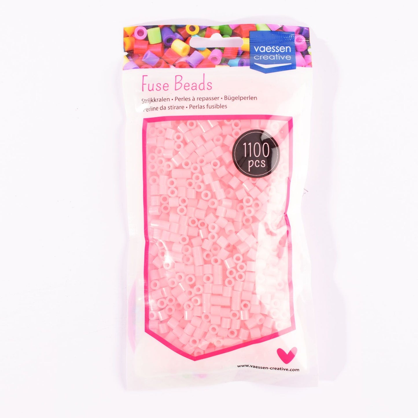 Vaessen creative • perline termoadesive rosa brillante 1100 pz.