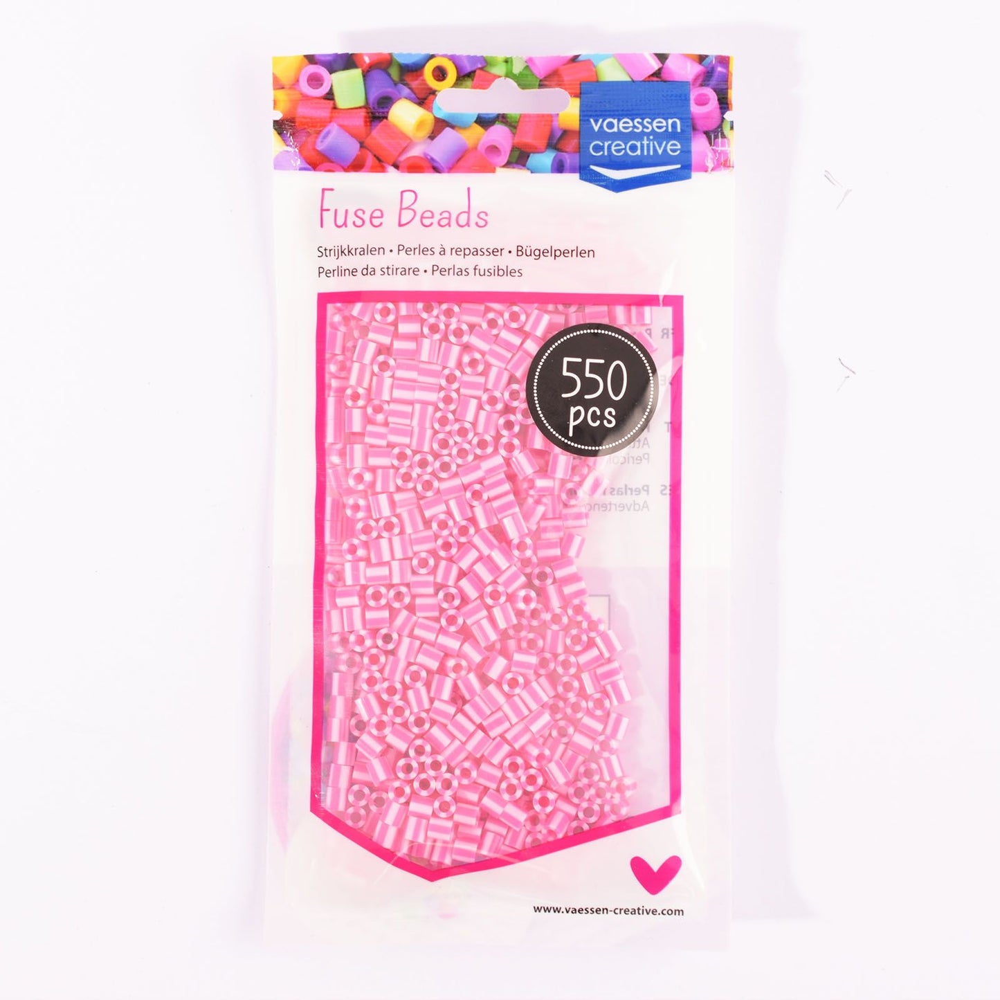 Vaessen creative • perline termoadesive bicolore rosa-fucsia 550 pz.