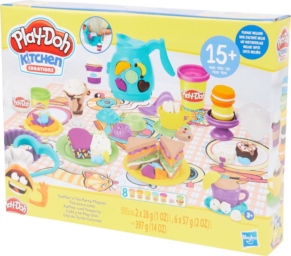 Creazioni play-doh per la cucina, set da gioco per caffè e tè 3+