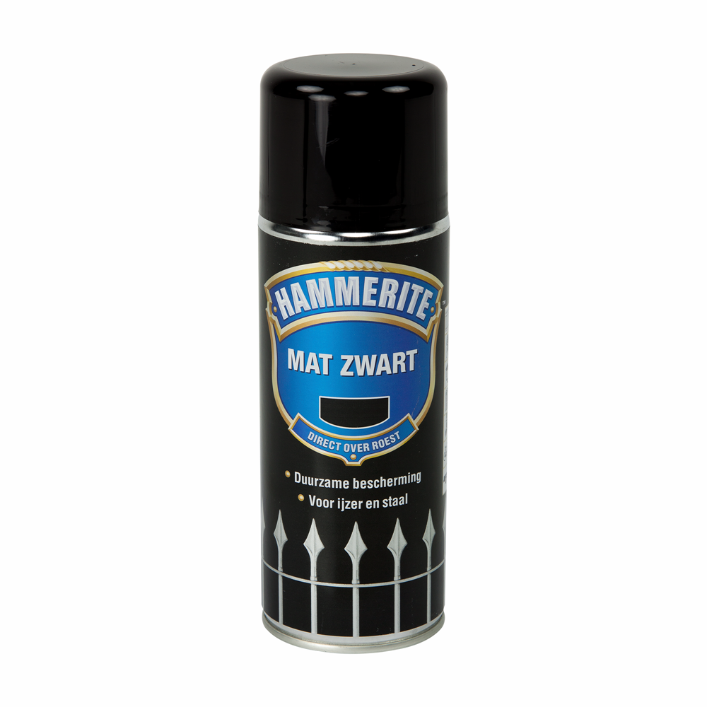 Vernice metallizzata Hammerite | opaco | nero | spruzzo | 400 ml - 5096129
