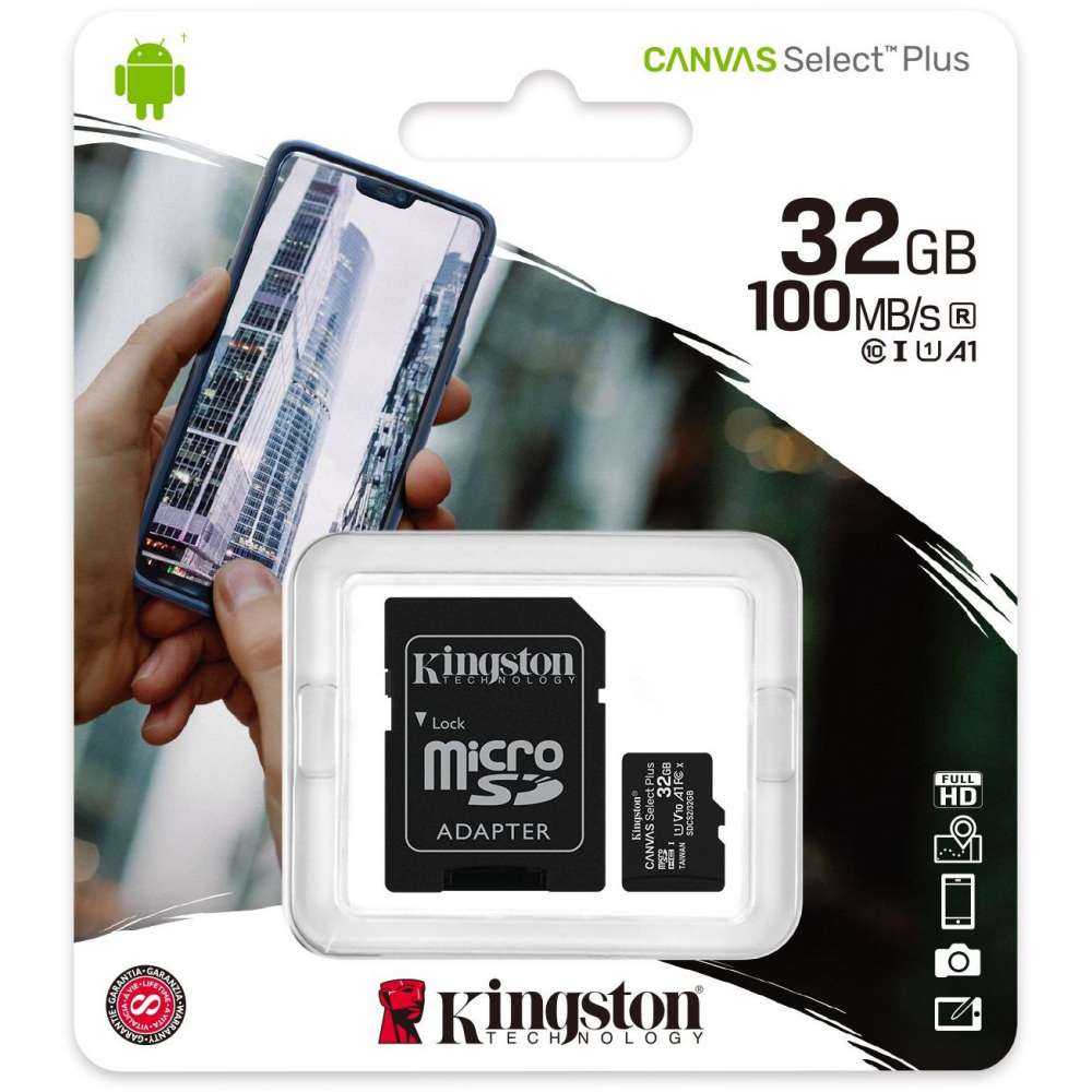 Kingston micro sd kaart 32gb met adapter