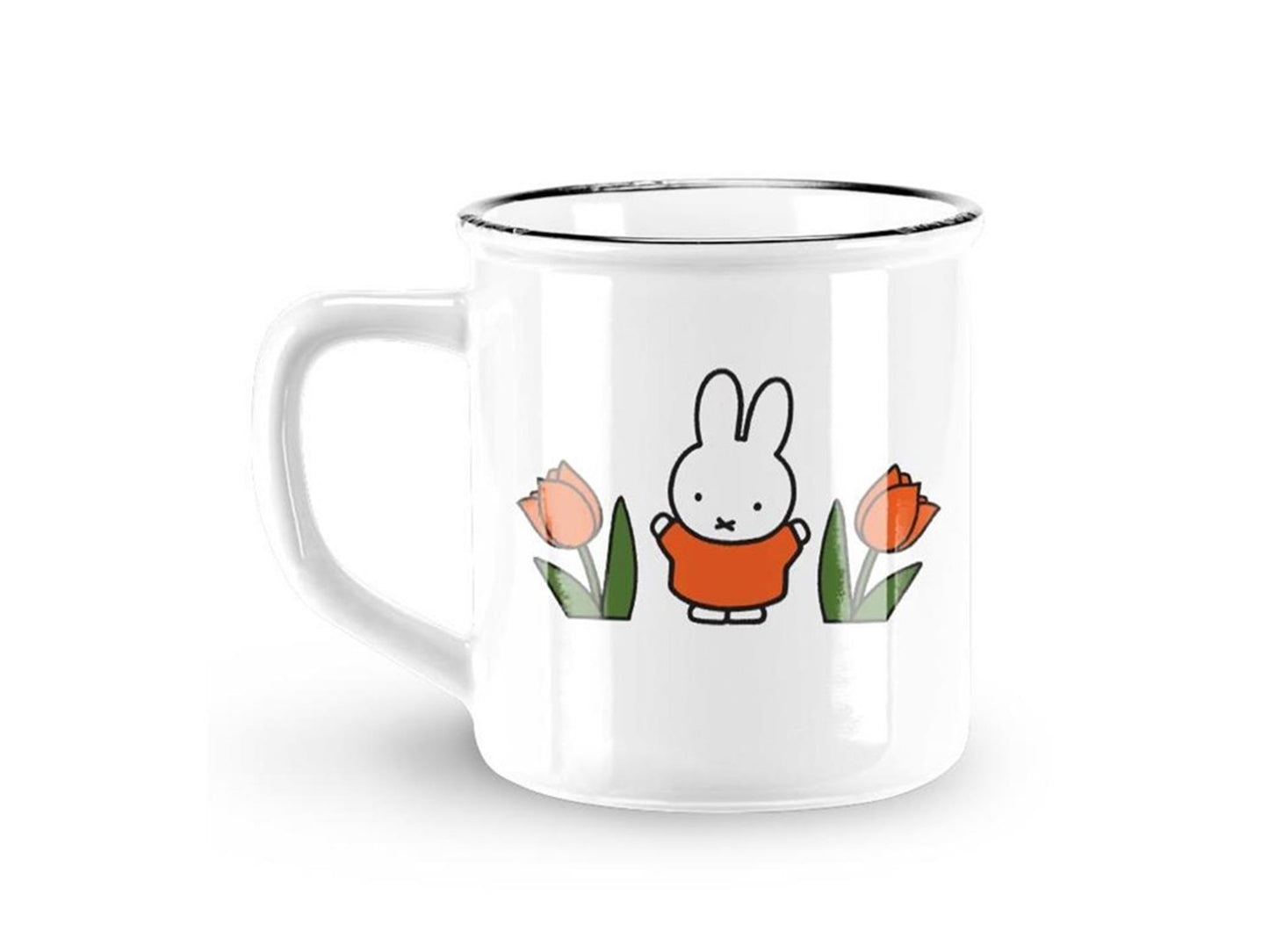 Taza Miffy tulipanes rojo ø8xh7.5cm
