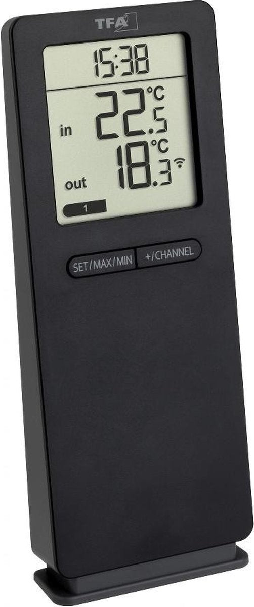 Tfa Dostmann Funk Termometro Logoneo 30.3071.01 Termometro Wireless Digitale Nero