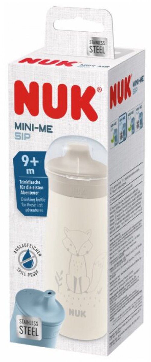 Nuk biberón acero inoxidable 300ml para niños a partir de 9 meses - fox.