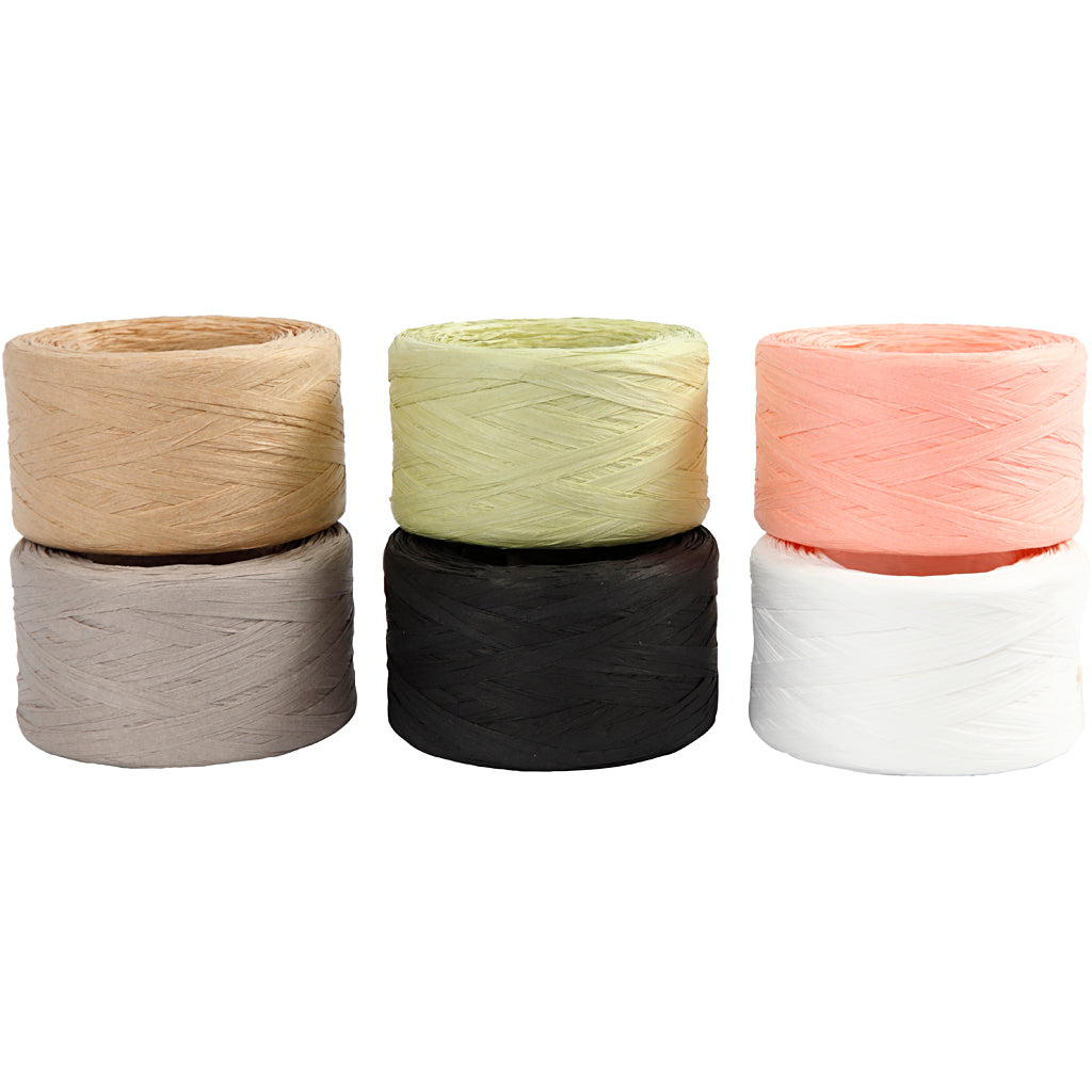 Creative Company Paper Rafia Yarn Colors, 6x100m