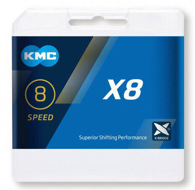 KMC Bicycle Chain X8 Silver 114 Links