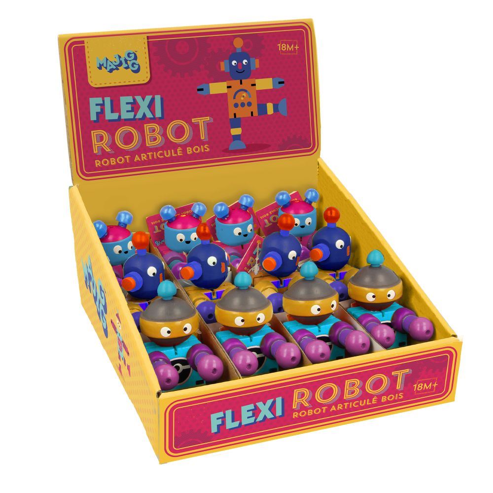 Robot in legno Flexi.fsc. 12 pezzi. 3+