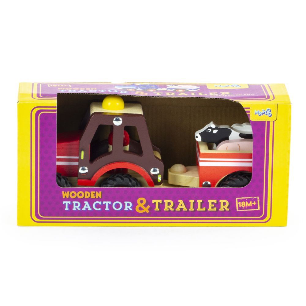 Set retro de madera para tractor + remolque. fsc. 2+