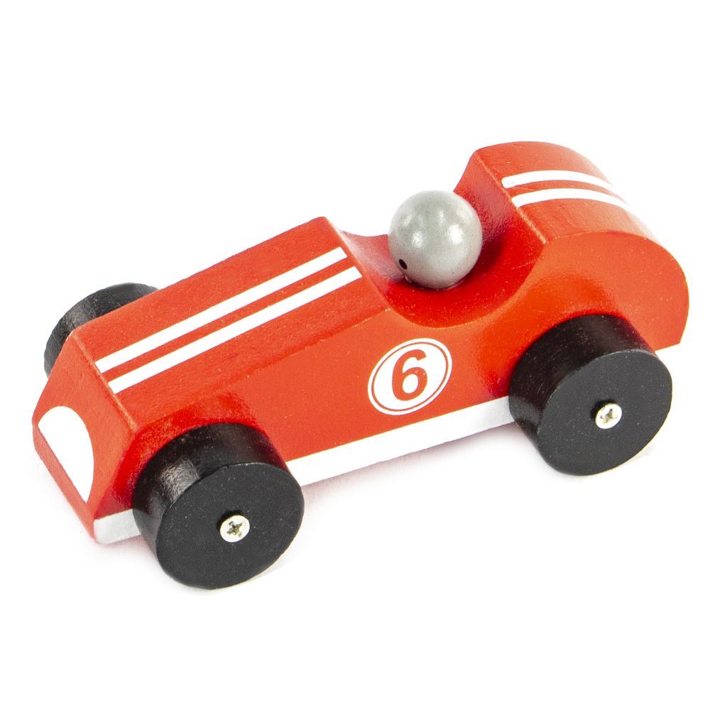 Auto da corsa in legno retrò. fsc. 8 pezzi. 3+