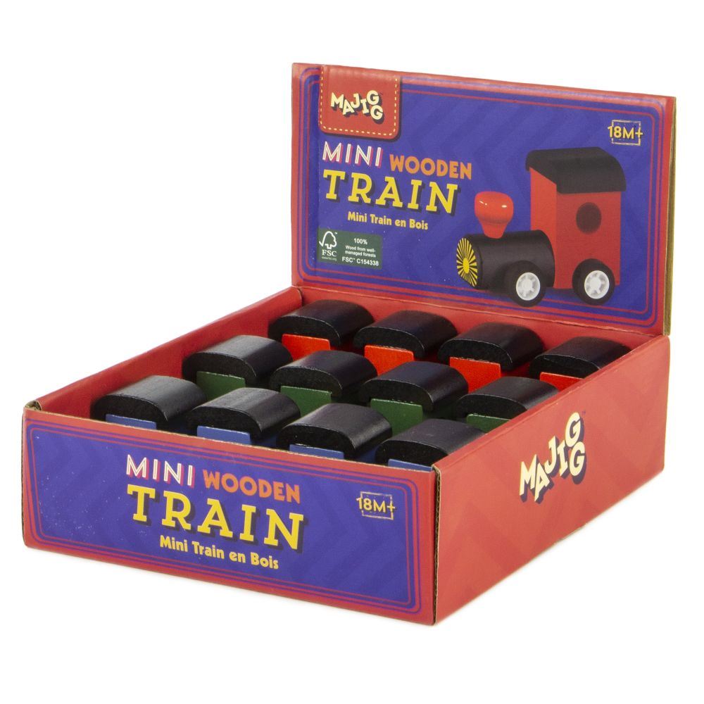 Mini tren de madera. fsc. 12 piezas. 3 ejes 3+
