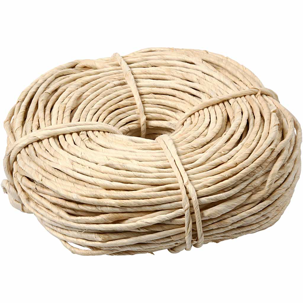 Cordón de maíz de la empresa Creativ, ancho: 3,5-4 mm, aprox. 90 m, natural, 500 g 1 ovillo