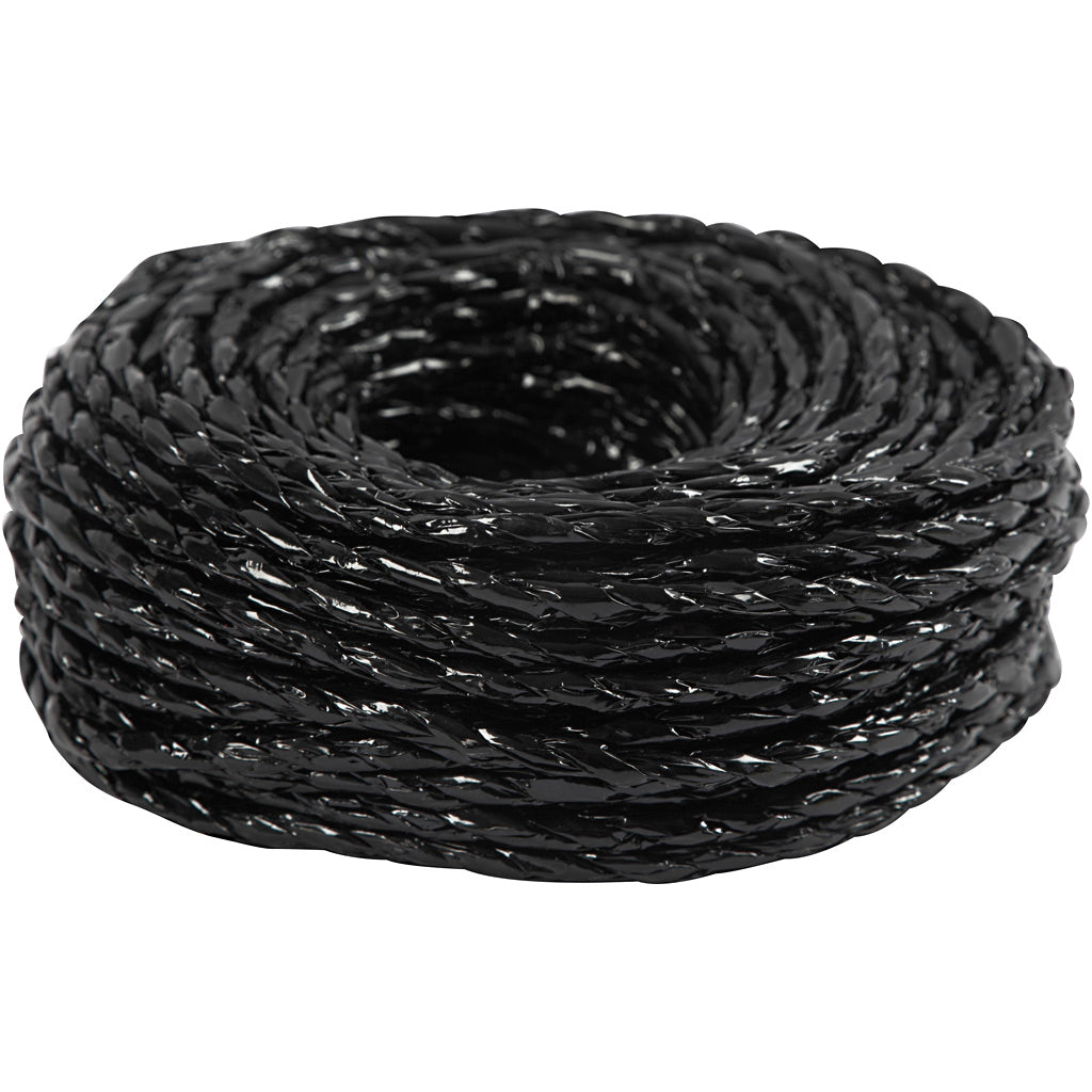 Hilo de papel de la empresa Creativ, grosor 3,5-4 mm, aprox. 25 m, negro, 25 m 1 rollo