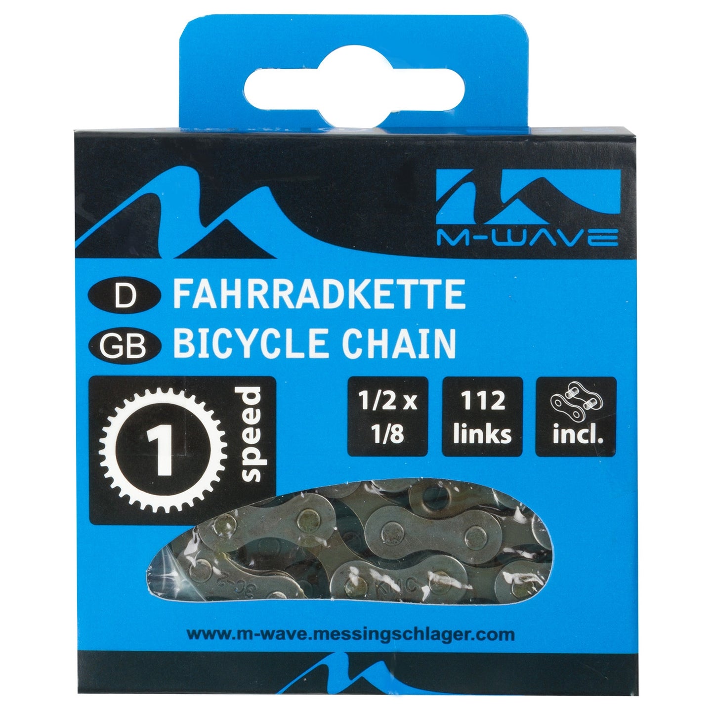 Collar M-Wave Single Speed, 1 2x1 8 112L Marrón gris (paquete colgante)