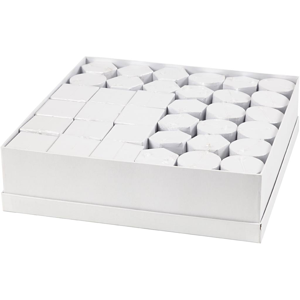 Cajas de empresa Creativ, h: 7+9 cm, dimensiones 4,5+6 cm, blanco, 36 set 1 caja