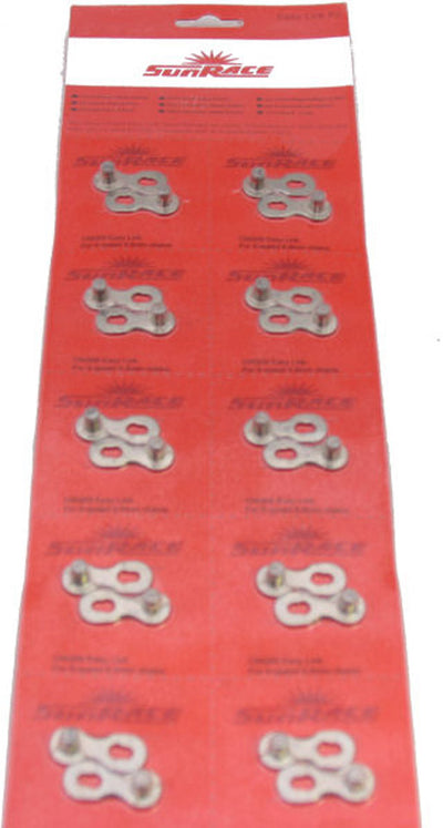 Link de la cadena Sunrace 9 Velocidad CNQ09 Easy Link (10 piezas)