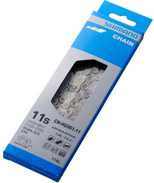 SHIMANO HG901 DURA ACE XTR E -Bike de 11 velocidades Collar - Plata - 119 Hojas - Interruptor flexible - Resistente duradera