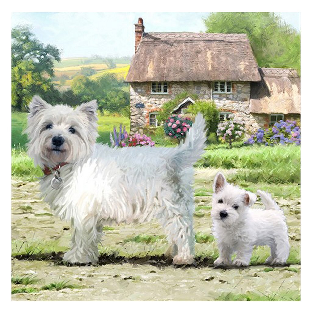 Craft Buddy Buddy Buddy Crystal Art Card West Highland Terriers 18x18 cm