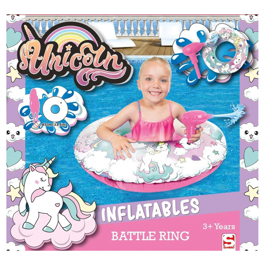 Sambro Unicorn Battle Ring Bodbim con pistola de agua 85 cm
