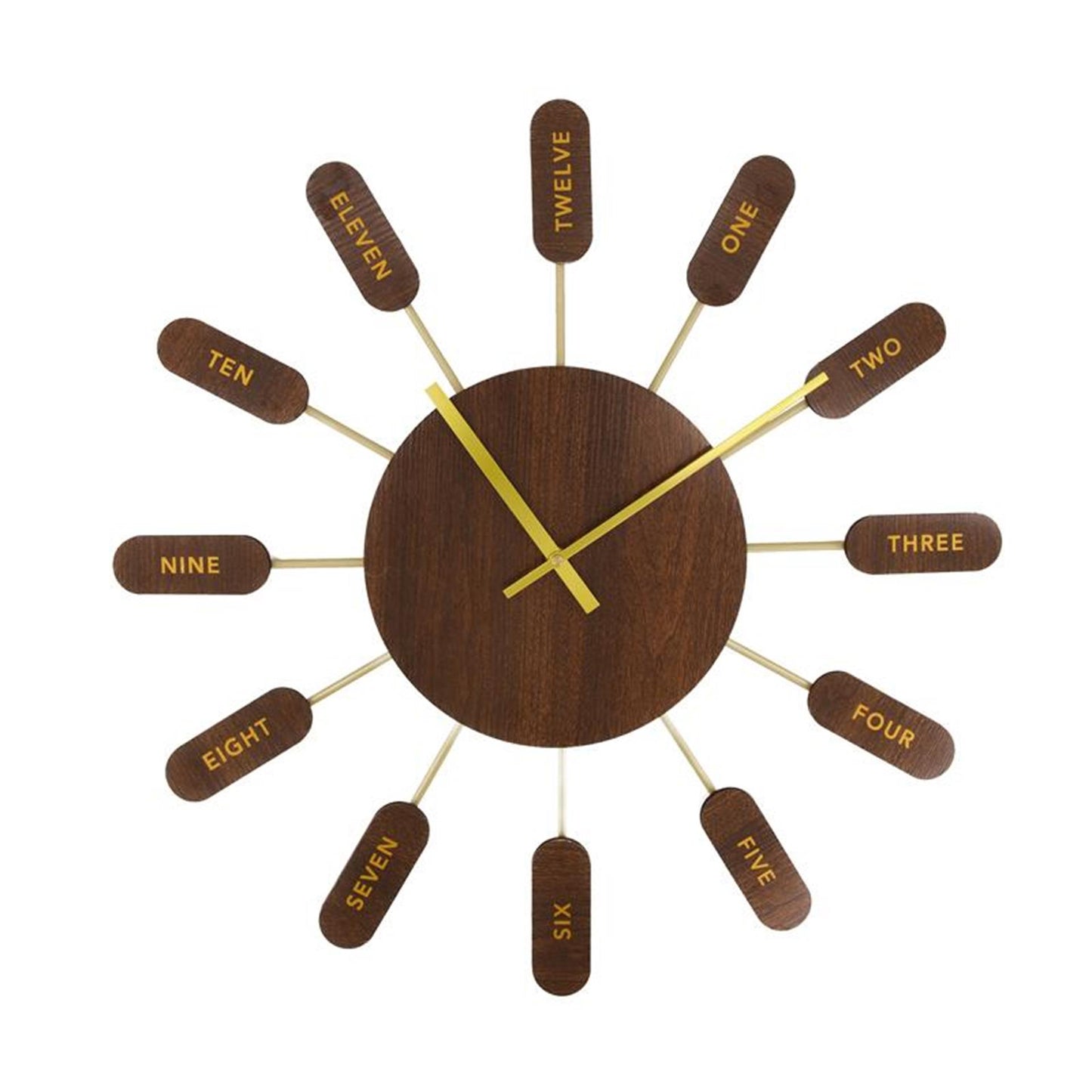 Natural collections reloj metal ø60x4cm marrón