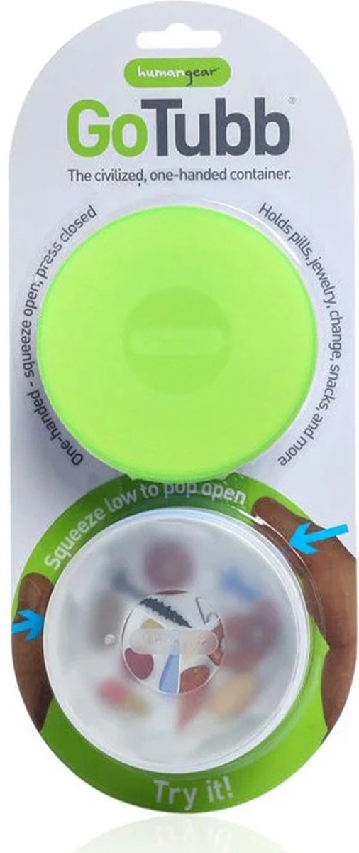 Human gear gotubb 2-pack large opbergdoosjes clear green