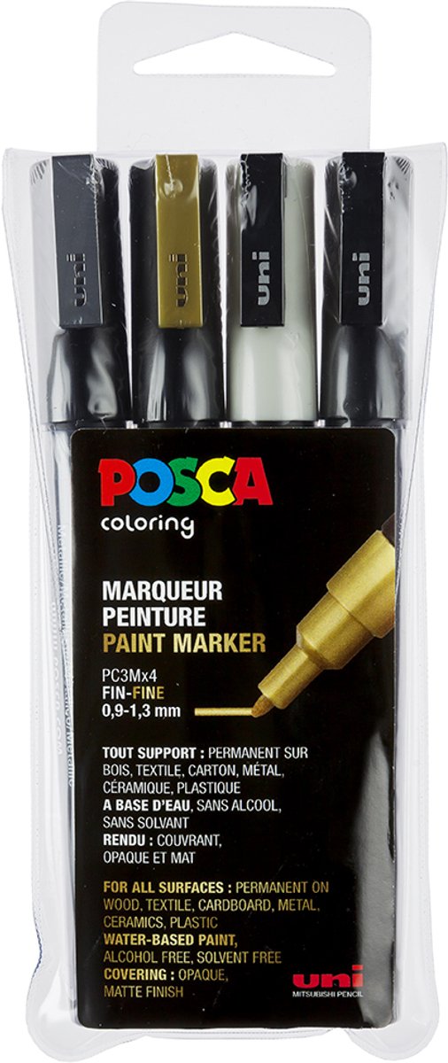 Pennarello Posca uni pc1mc ef 4pz assortiti