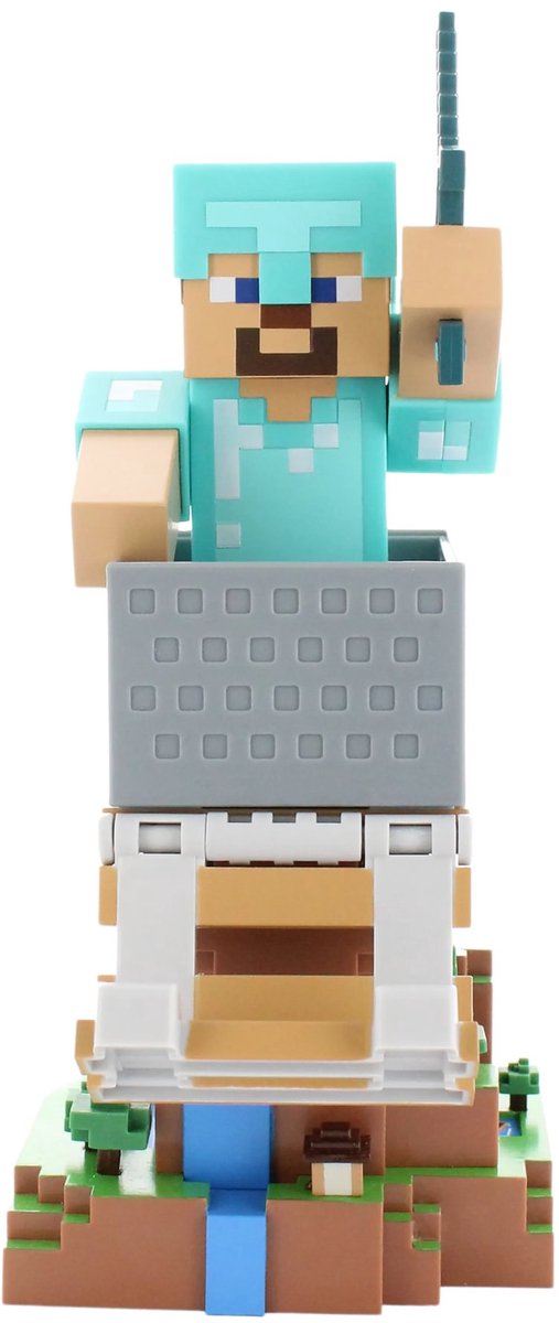 Cableguys minecraft - diamond steve - figurine standaard voor telefoon | controller | oplaadcase (cable guys r.e.s.t.)