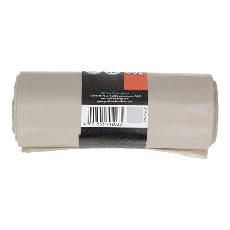 1054869 - grofvuilzak 60l, extra sterk transparant ldpe, 5 st per rol | 10 stuks