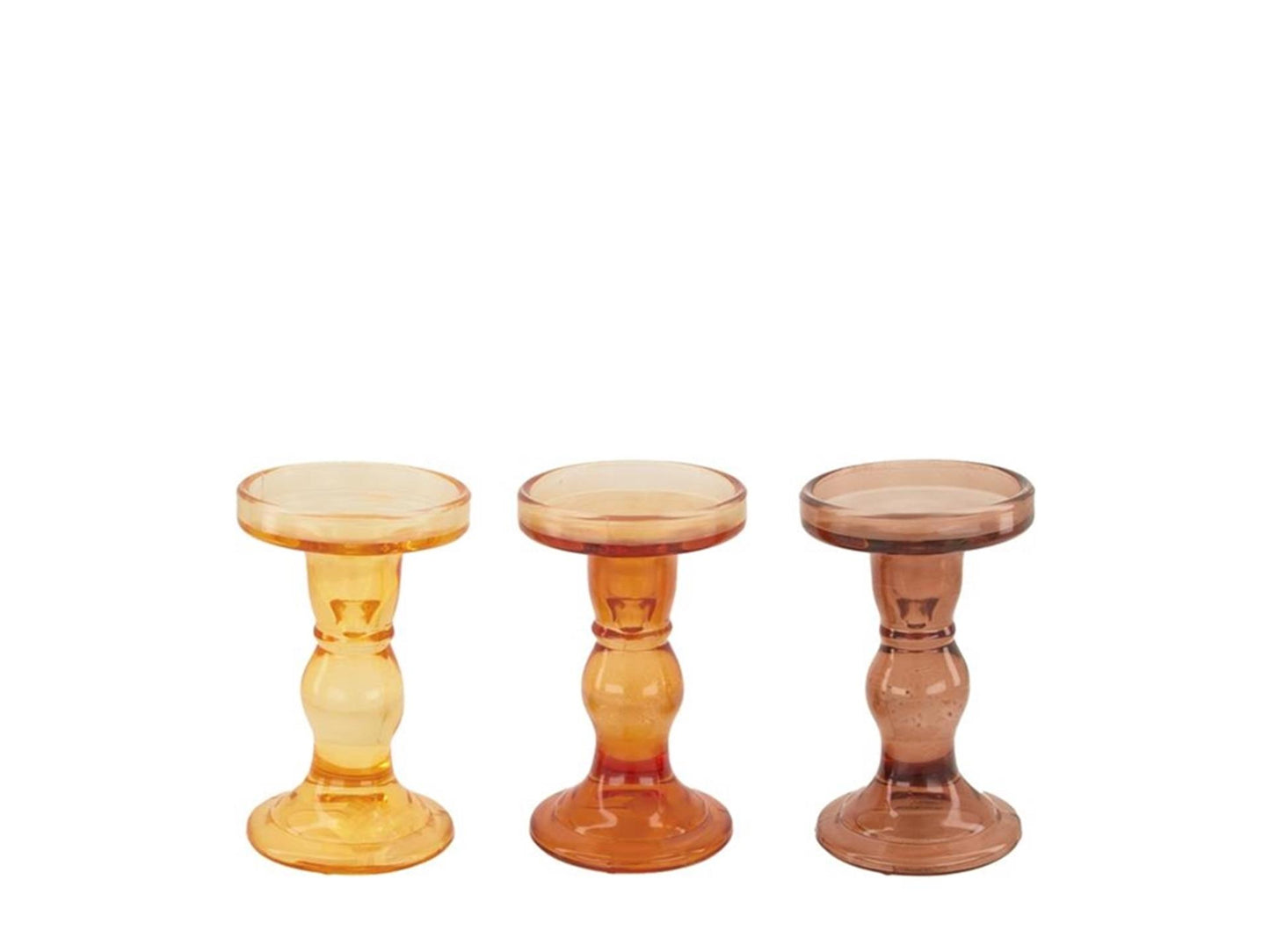 Natural collections candelabro cristal ø8,5x14cm tonos marrones