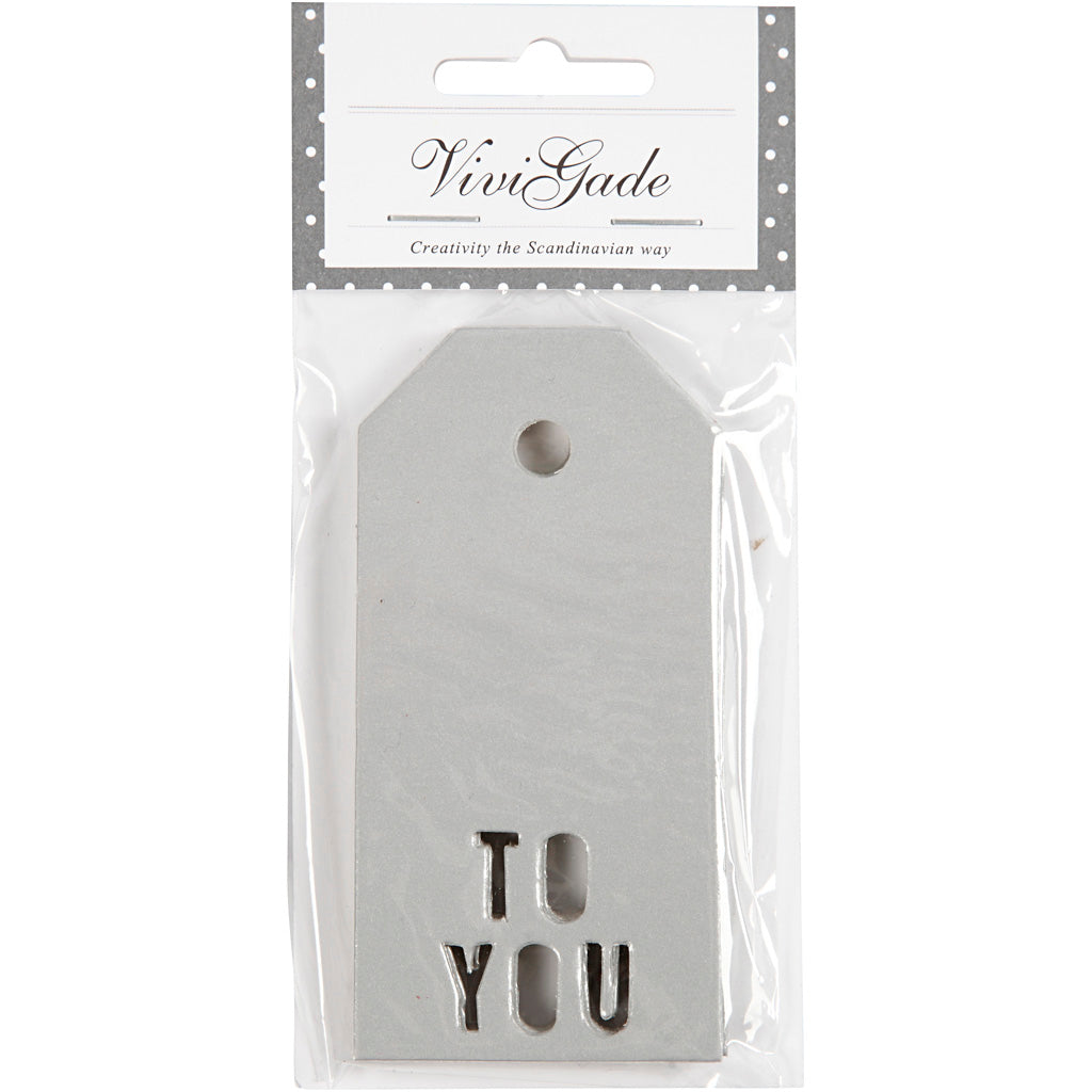 Etichette regalo Vivi Gade, per te, misura 5x10 cm, 300 g, argento, 15 pezzi 1 scatola