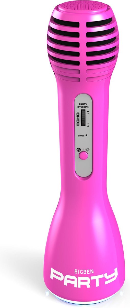 Microfono per feste Bigben - set karaoke - bluetooth - rosa