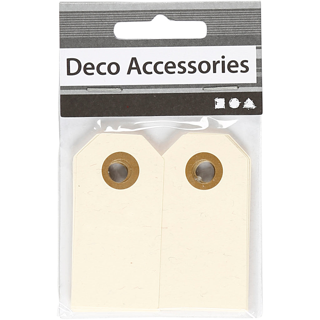 Etichette manila Creative Company, misura 3x6 cm, 250 gr, panna, 30 pezzi 1 scatola