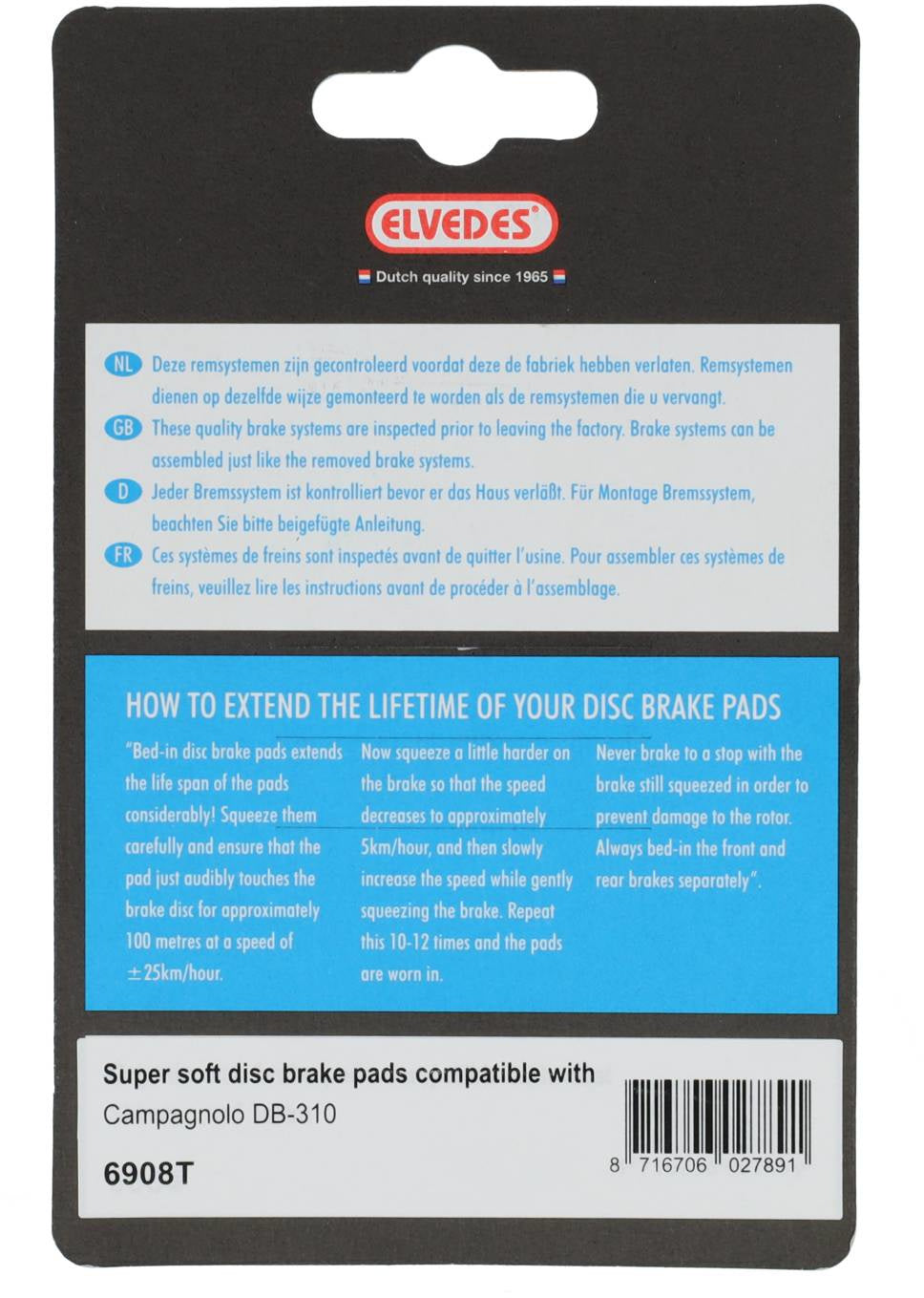 Bloque de freno de disco Elvedes Conjunto de grises (1 par)