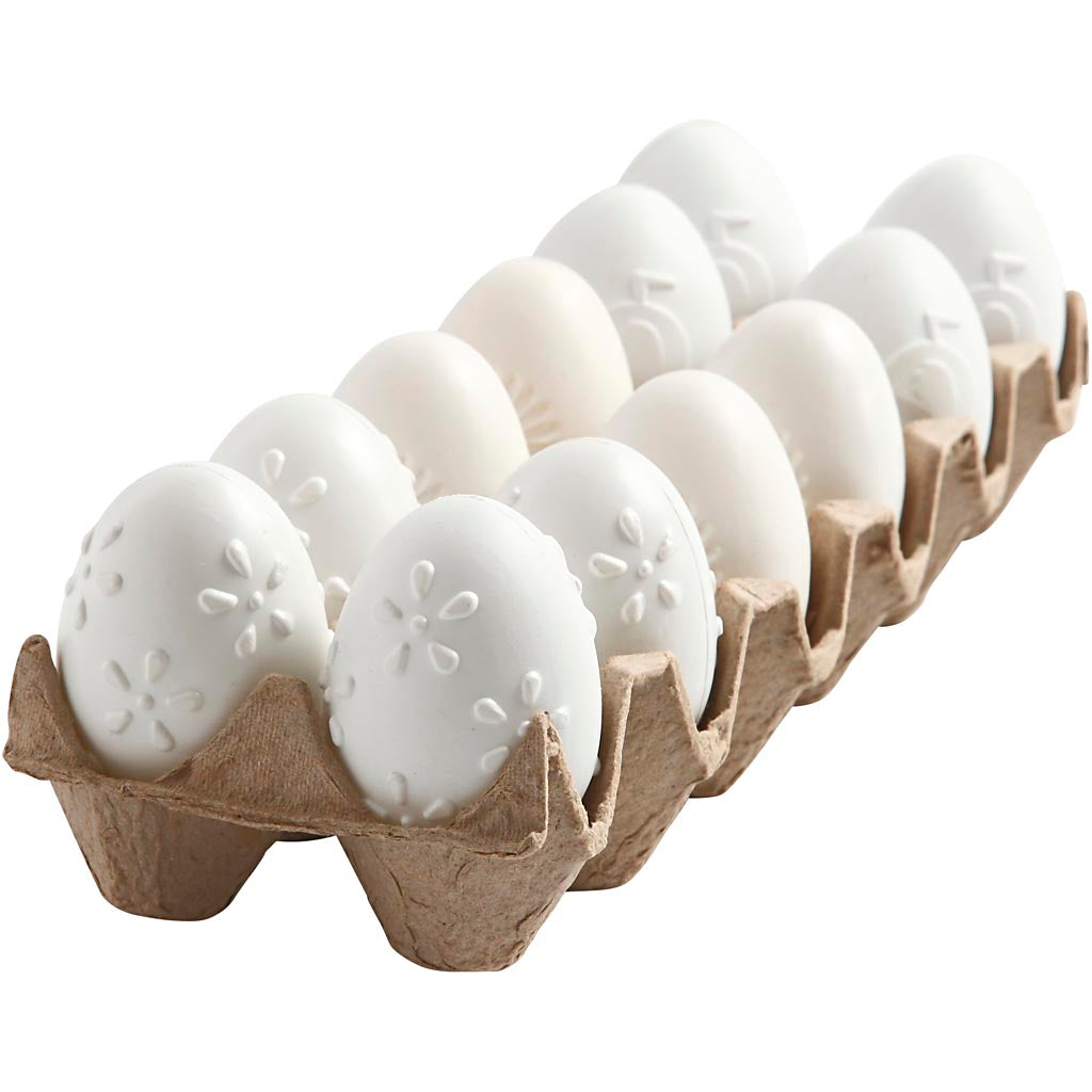 Uova Creative Company, modello, h: 6 cm, bianco, 12 pezzi 1 scatola