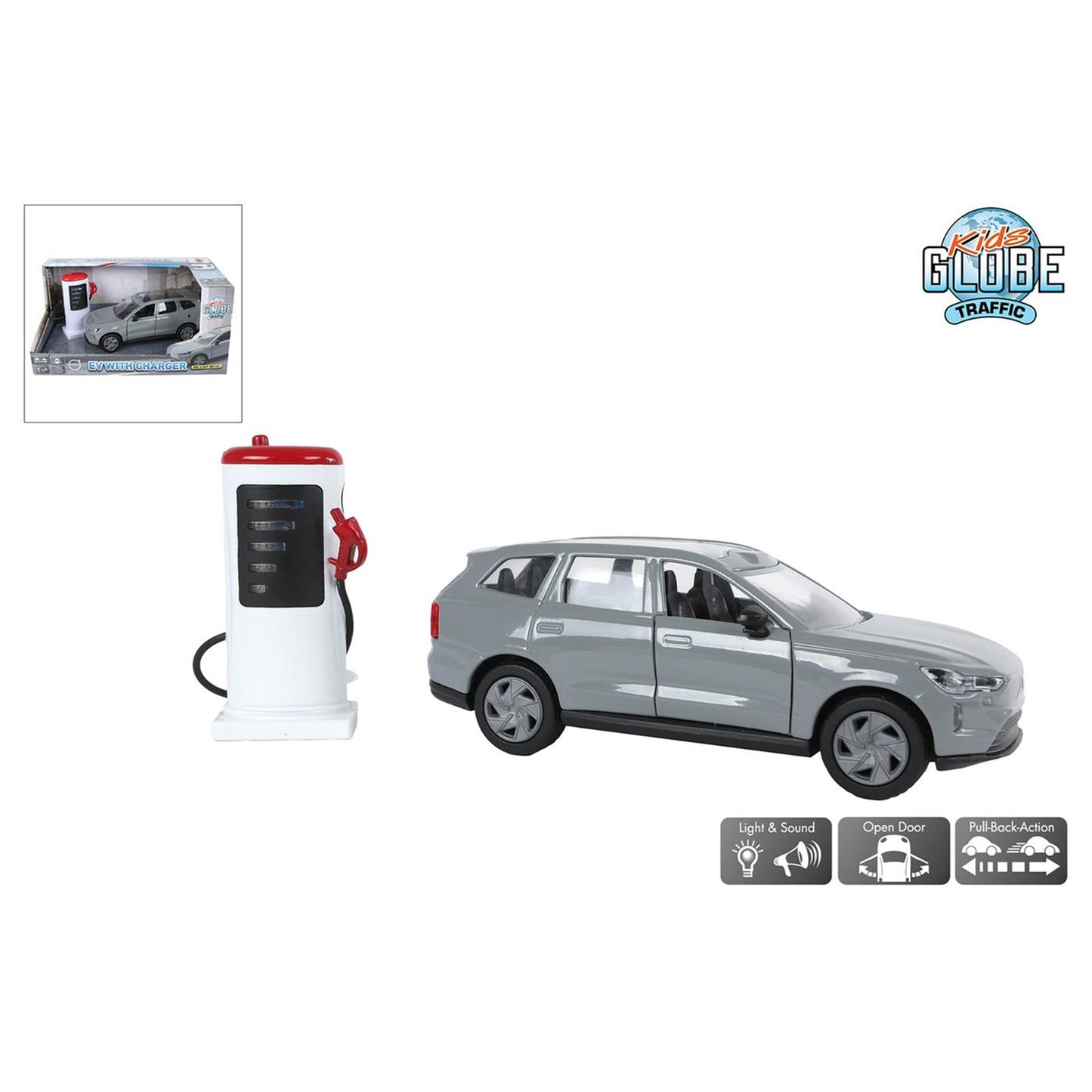 Kids globe Volvo EX90 con stazione di ricarica