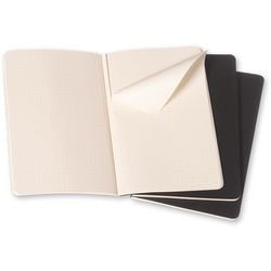 Notebook moleskine a quadri nero 3 pezzi