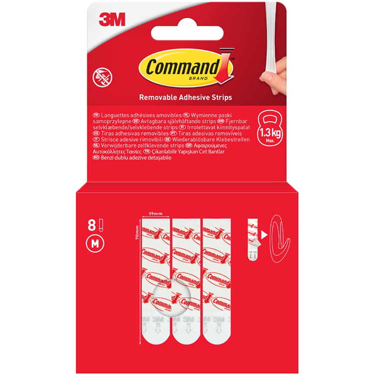 3m 1075985 - comando strisce adesive s 8pz removibili | 12 pezzi