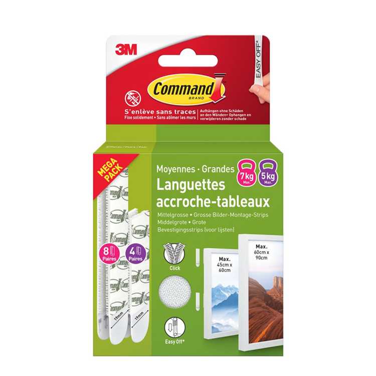 3m 1075978 - command fotolijststrips set 4 paar m + 8 paar l wit | 8 stuks