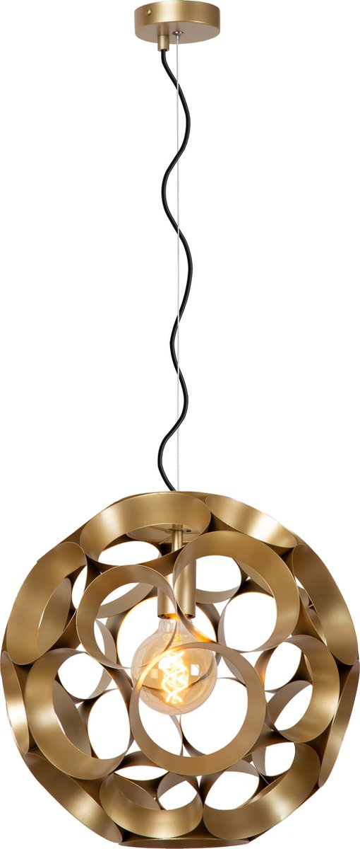 Lucide hannelore - hanglamp - ø 40 cm - 1xe27 - mat goud messing