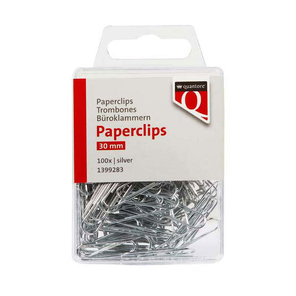 Clip Quantore 30mm plateado, 100 uds.