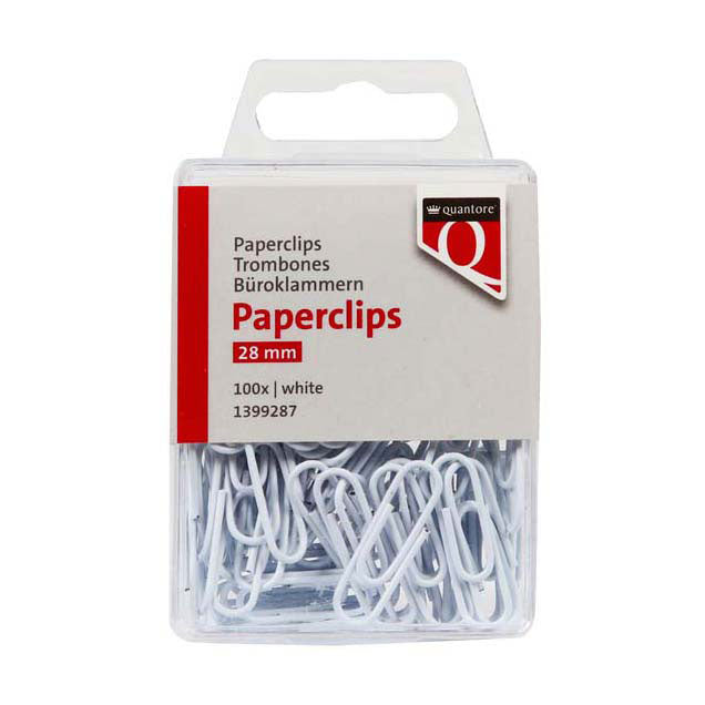 Clip Quantore 28mm blanco, 100 uds.
