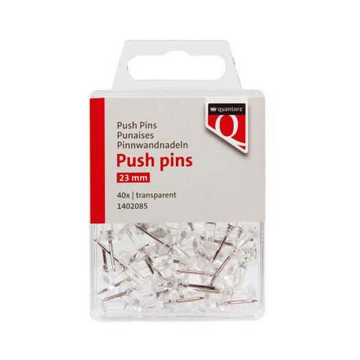 Chinchetas Quantore transparentes, 40 uds.