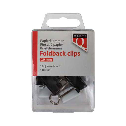 Clips plegables Quantore 19 mm, 12 uds.