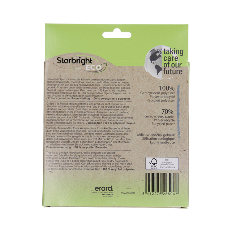 Starbright 1074492 - paño de trama de microfibra reciclada 30x30cm 250g m² 3 piezas | 6 piezas