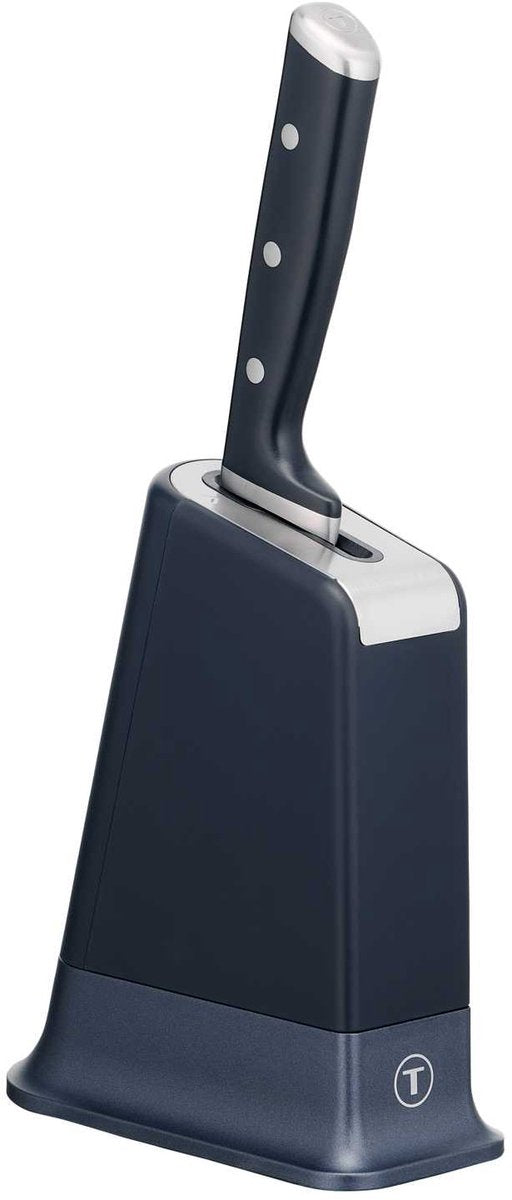Tefal eversharp k297s244 - cuchillo de chef 20 cm - bloque de cuchillos con afilador integrado - autoafilable - acero inoxidable