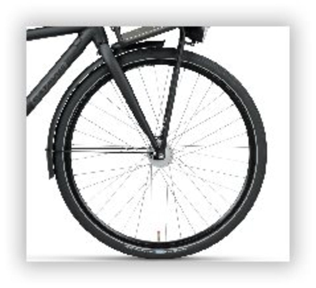 Ruota anteriore Batavus 28 nera 36g. cerchio con dinamo al mozzo (2.4w