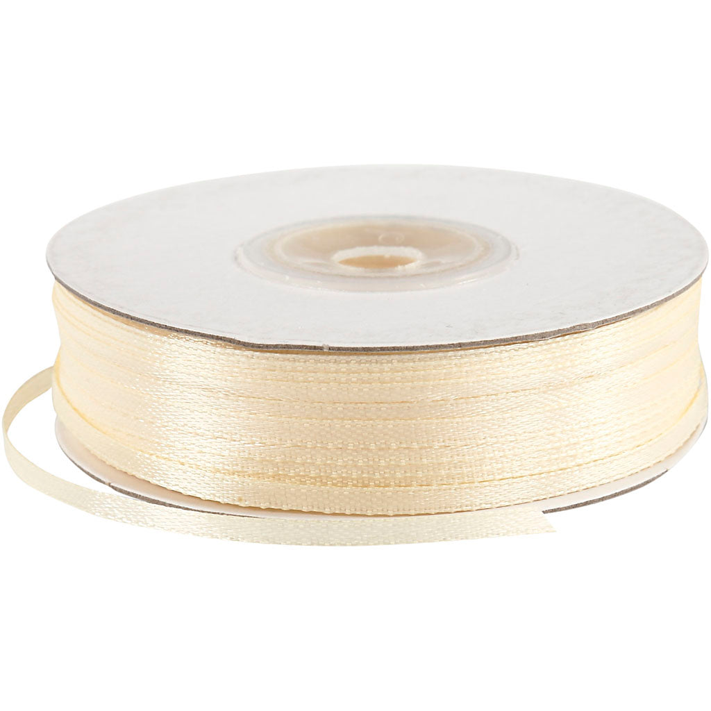 Creativ Company Satin Ribbon fuera de color blanco, 100m