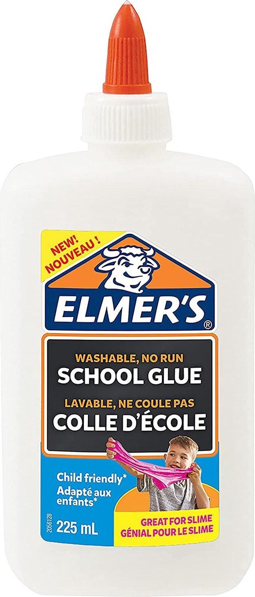 Colla vinilica bianca Elmer's | 225ml| lavabile e adatto ai bambini | ottimo per creare slime e creare oggetti