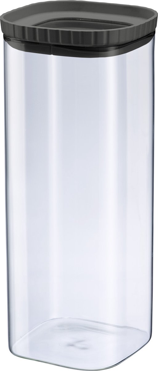Westmark Tarro de cristal con tapa de silicona - Práctico tarro con tapa, ideal para guardar pasta, especias, té, dulces y mucho más, cuadrado, apilable - 2230 ml