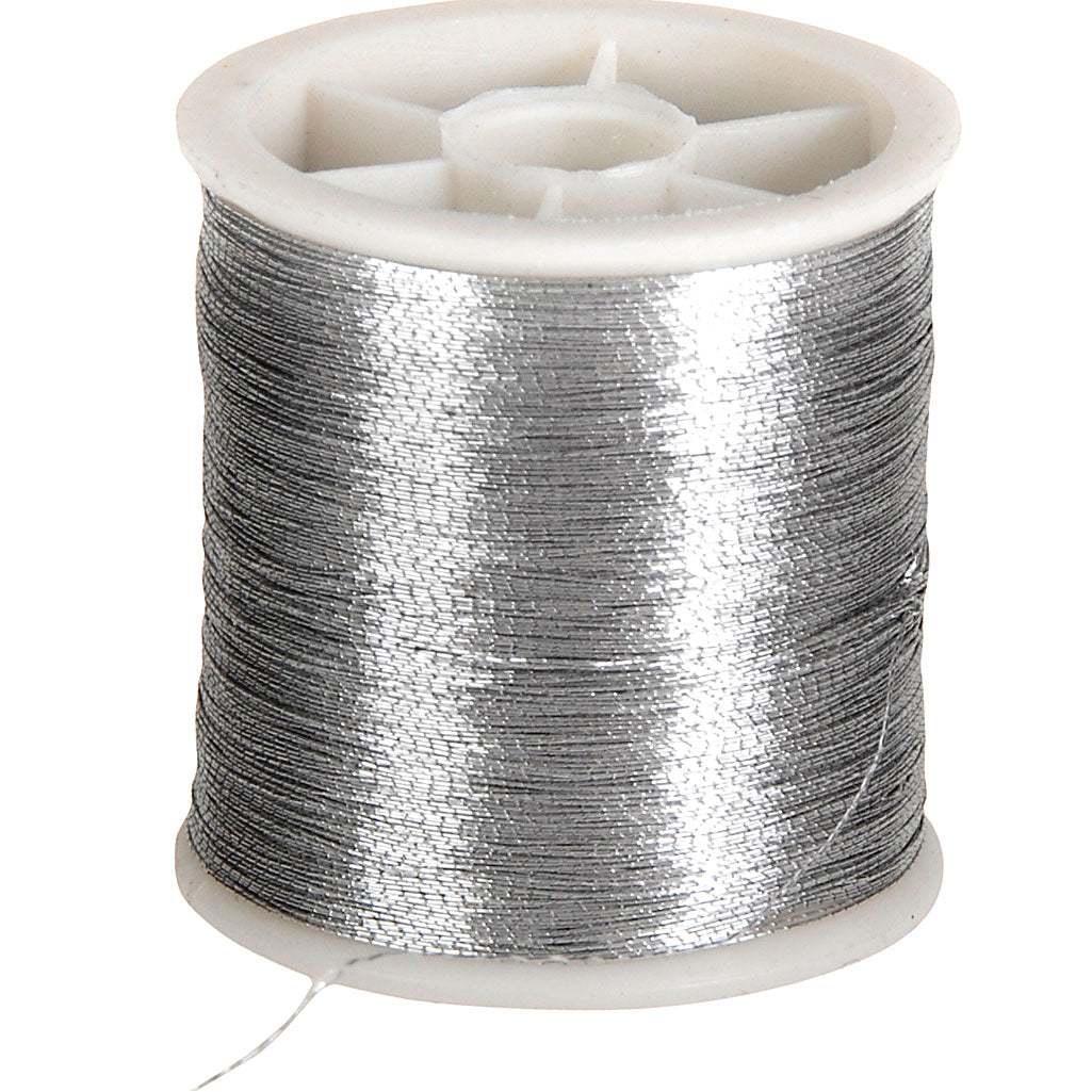 Filo da cucito Creative Company, spessore 0,15 mm, argento, 100 m 1 rotolo