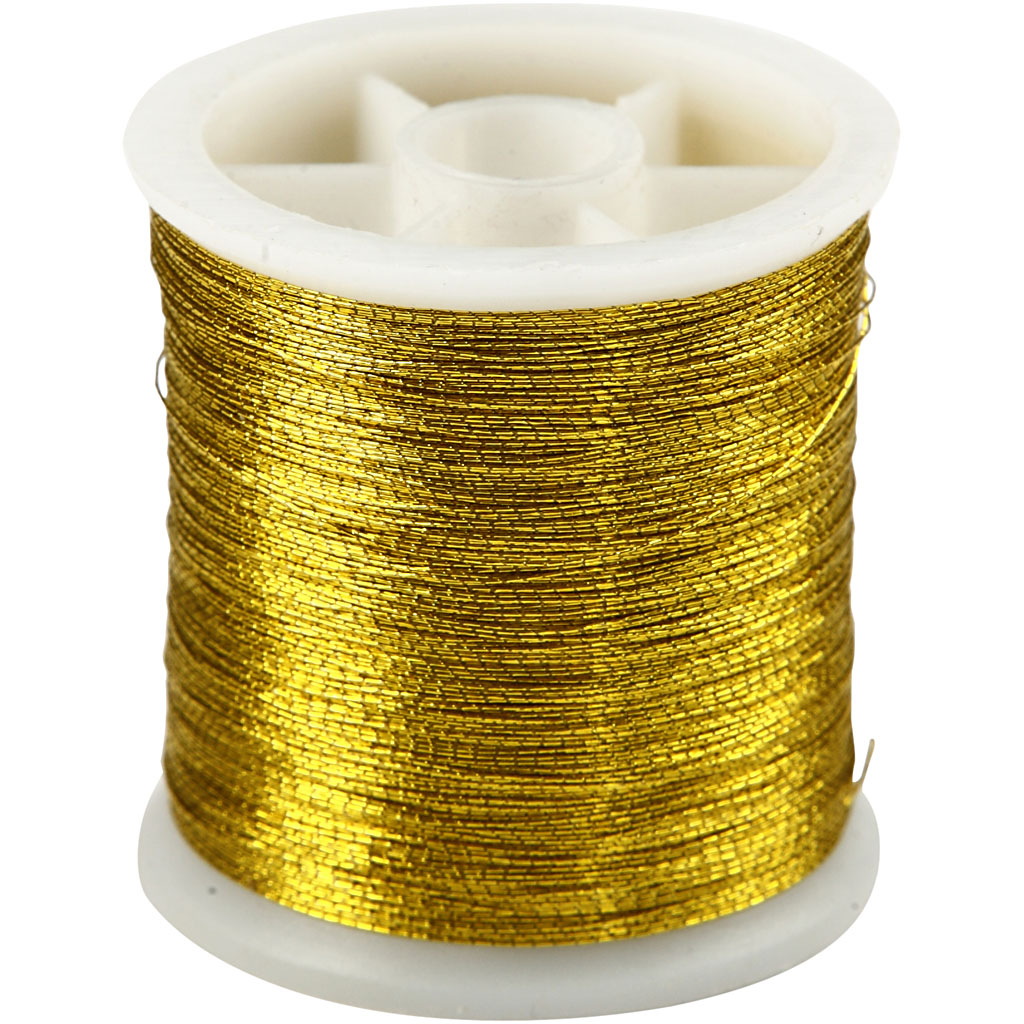 Hilo de coser Creativ Company, grosor 0,15 mm, dorado, 100 m 1 rollo